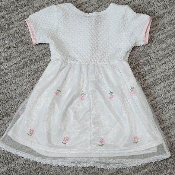 Evy of California vintage toddler girls white floral spring dress size 3T - Picture 10 of 10